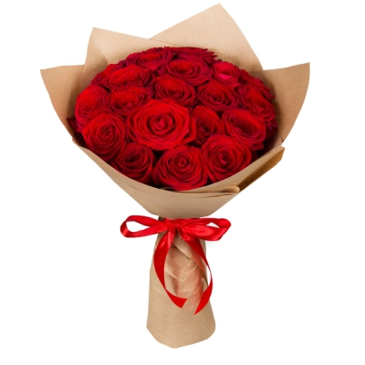 Букет из красных роз в крафт-бумаге Бугульма Республика Татарстан